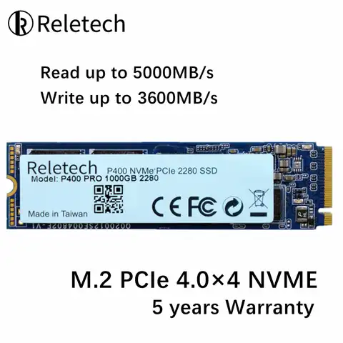 Суперскоростной твердотельный накопитель Reletech P400 PRO M.2 SSD NVMe PCIe Gen4.0 M2 SSD 1000 Гб 2000 Гб 2280 NAND для настольного ПК Playstation5