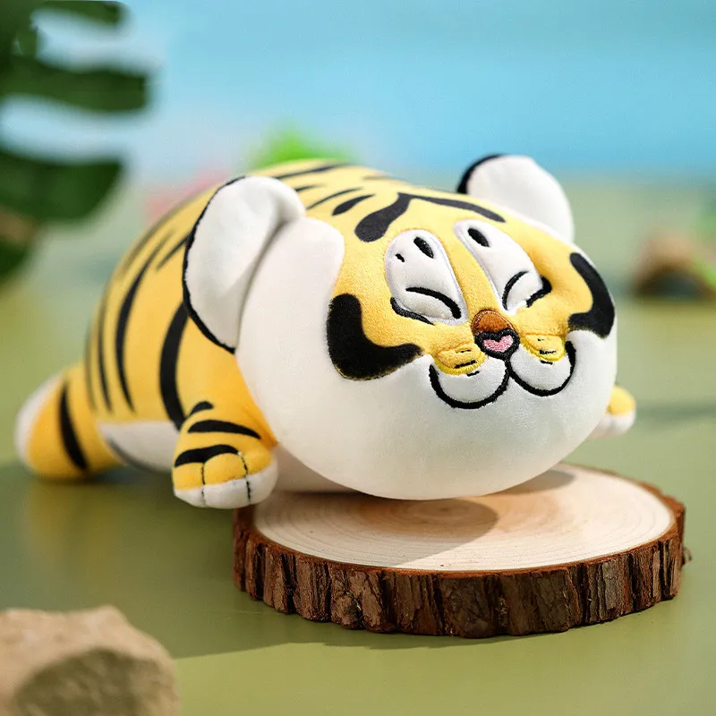 

25cm Fat Tiger Small Animal Plush Doll Cartoon Kawali Pillow Plush Toys Soft Stuffed Desktop Dolls for Kids Birthday Gifts