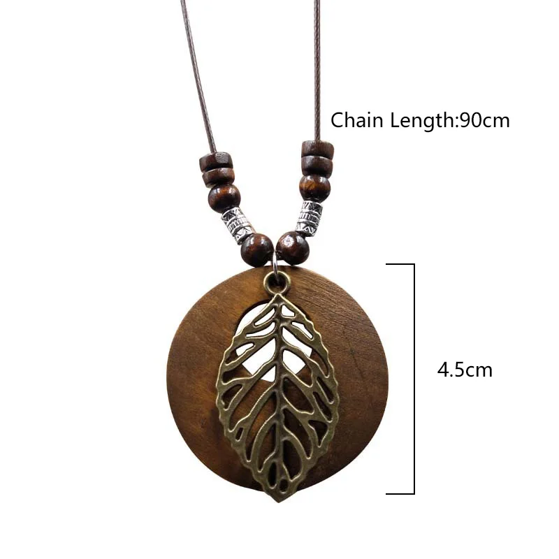 Женские Чокеры ожерелья Винтажные Ювелирные Изделия Дерево лист сова деревянные