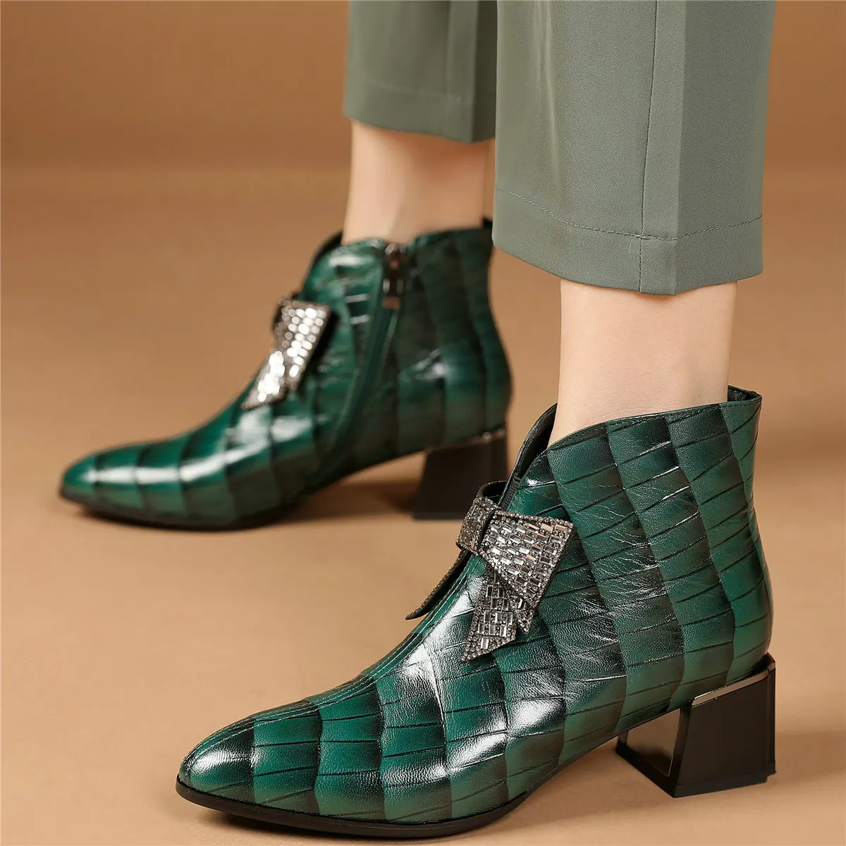 High Top Platform Pumps Women Genuine Leather Chunky High Heels Ankle Boots Female Winter Round Toe Fashion Sneaker Casual Shoes