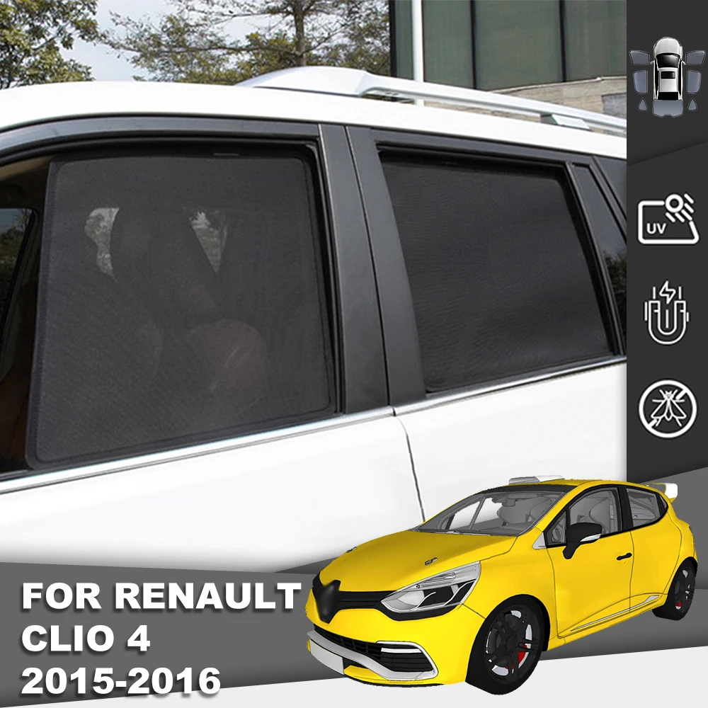 

For Renault CLIO 4 2012-2019 COIL4 Magnetic Car Sunshade Front Windshield Mesh Frame Curtain Rear Side Window Sun Shades