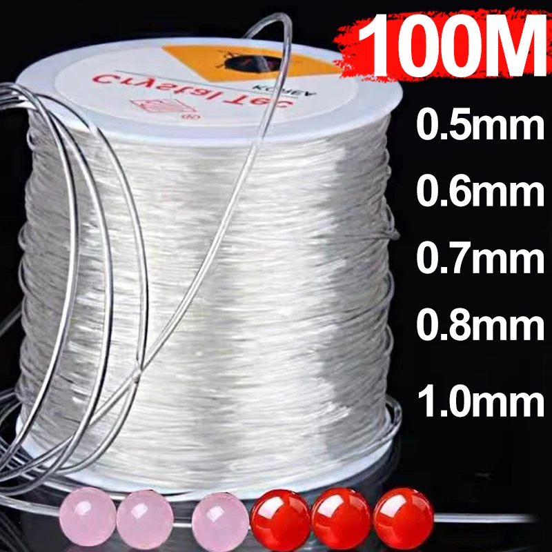 

100m Strong Elastic Crystal Beading Thread Cord Jewelry Making Necklace Bracelet DIY Beads Transparent String Stretchable Thread