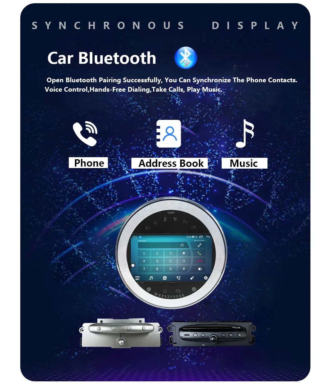 Фото Автомагнитола CHSTEK Android 14 с Carplay для BMW Mini Cooper R56 R55 R57 R58 S Clubman Clubvan, мультимедийный плеер с GPS, Wi-Fi и Bluetooth №3