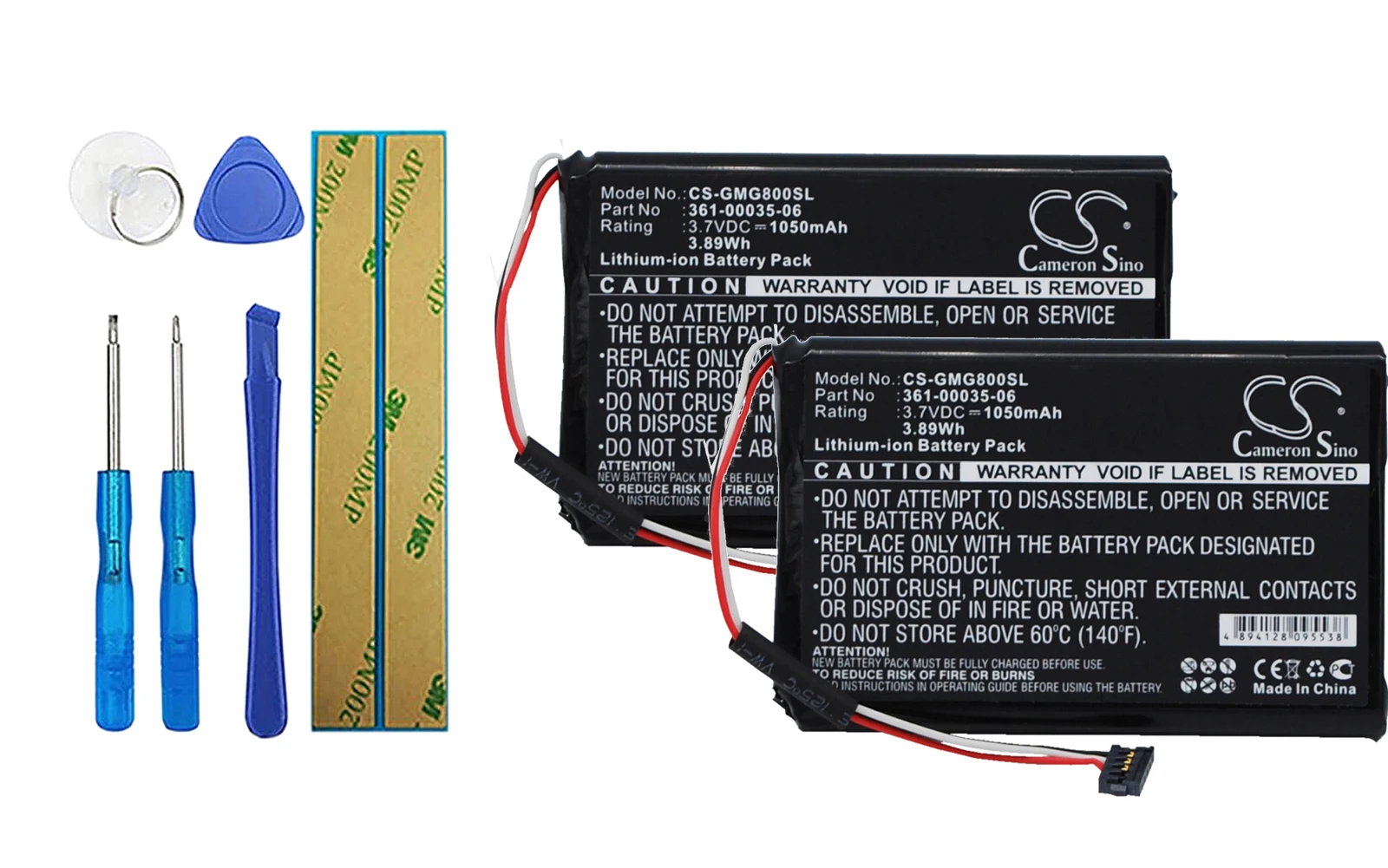 

2pack 1050mA Battery for Garmin Approach G8 361-00035-06