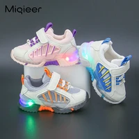 boys lightded sneakers glowing shoes girls breathable mesh leather sports shoes 1 6 years children tenis with luminous sole