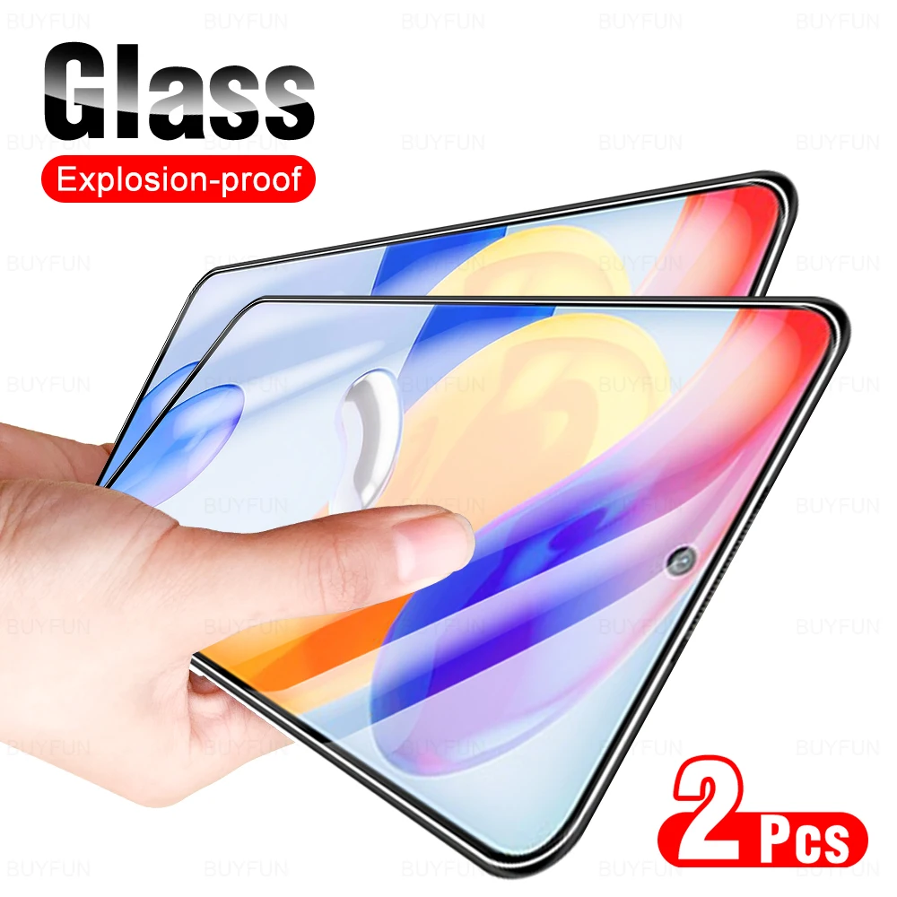 

2Pcs Full Cover Glass Screen Protector For Xiaomi Redmi Note 11Pro 11 Pro 11S 11 S Pro 5G Protective Film On For 6.67" 21091116I