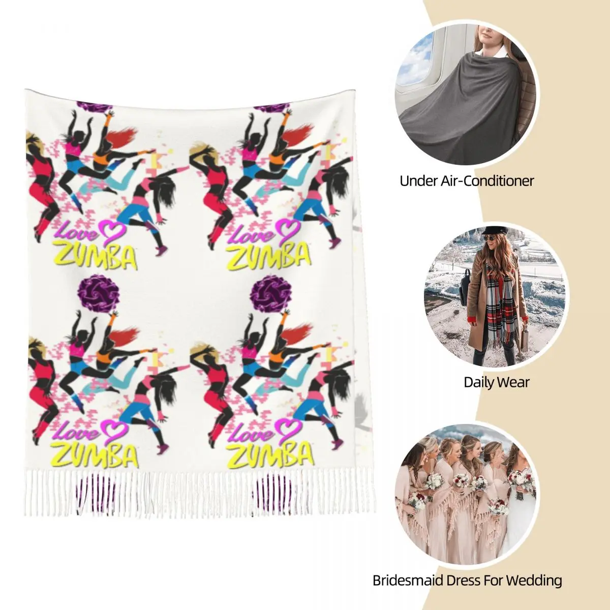 Z-Zumbas Фитнес Тренажерный Зал Пляжная Вечеринка Танцевальный Шарф для Женщин Зима