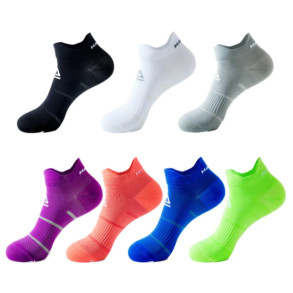 7 Pairs Summer Colorful Running Sports Socks Men and Women Athletic Color Matching Shallow Mouth Fitness Compression Boat Socks