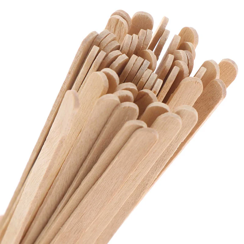 50pcs Disposable Wooden Coffee Stirrers Hot Cold Drinking St