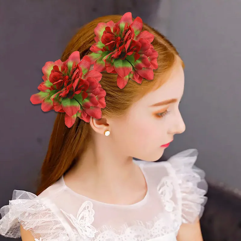 

Bohemia Women Hair Clip Cute Artificial Flower Party Hair Accessories Elegant Wedding Bridal Hairpins Holiday Seaside Headdress