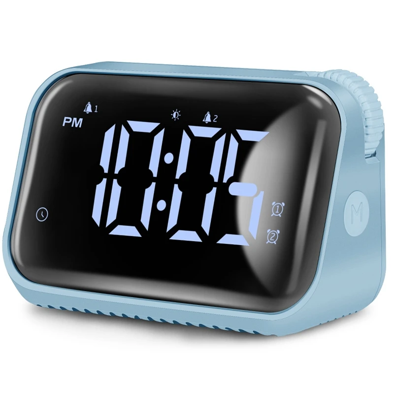 

A50I Alarm Clock LED Music Digital Clock Time Temperature 5 Levels Brightness Humidity Display USB Rechargeable Table Clock