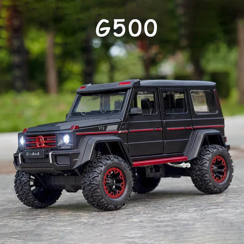 

1:24 Alloy Diecast Bens G500 4x4 Car Model Toy Simulation Off-road Vehicle Model Metal Body Pull Back Light Sound Children Toys