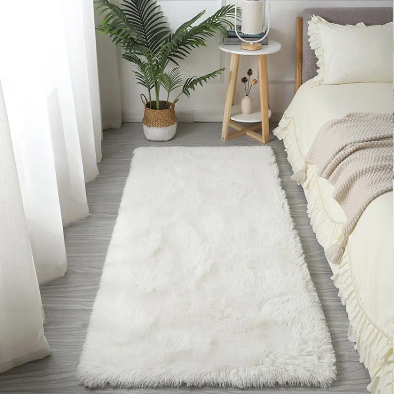 

Bedside Rugs For Children's Room Cute Girls Floor Soft Mat Living Room Decoration White Fluffy Large Kids Pink Bedroom Carpet