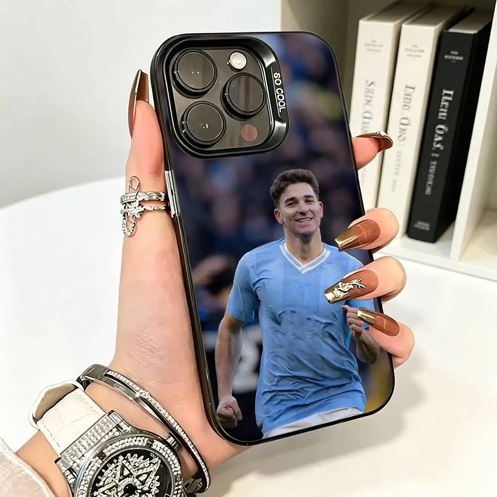 Фото Чехол Box Killer Julián Álvarez-S для iPhone 17, 16, 15, 14, 13, 12, 11 Plus Pro Max, цветной, серебристый, Funda Bumbe №3