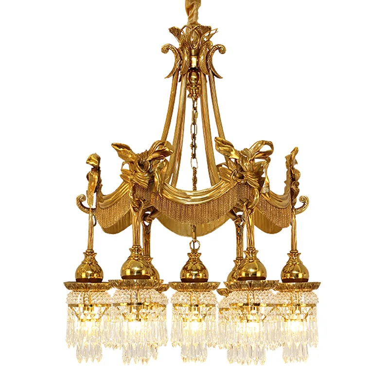 DINGFAN полностью медная хрустальная люстра в европейском стиле кабинет гостиная