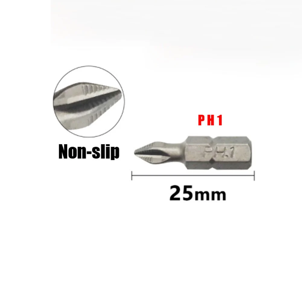 

10pcs 25mm Electric Hex Shank Magnetic Screwdriver Bits Anti Slip Screw Driver Bit Alloy Steel Screwdriver PH1 PZ1 PH2 PZ2 PH3