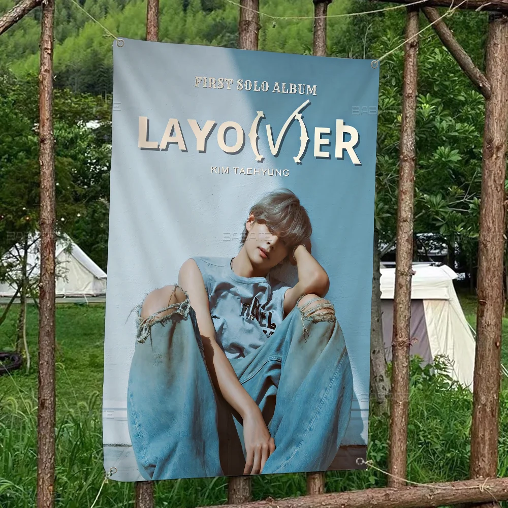 Певица Kpop K-Kim T-Tae H-Hyung V-слойка Большой размер Магазин Художественная акция