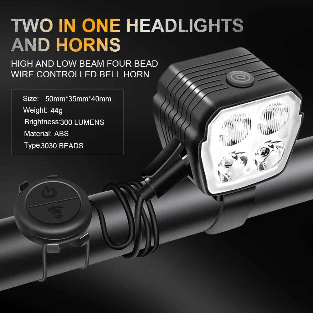 Велоцитовый передний фонарь для езды на велосипеде со звуковым сигналом 2-в-1