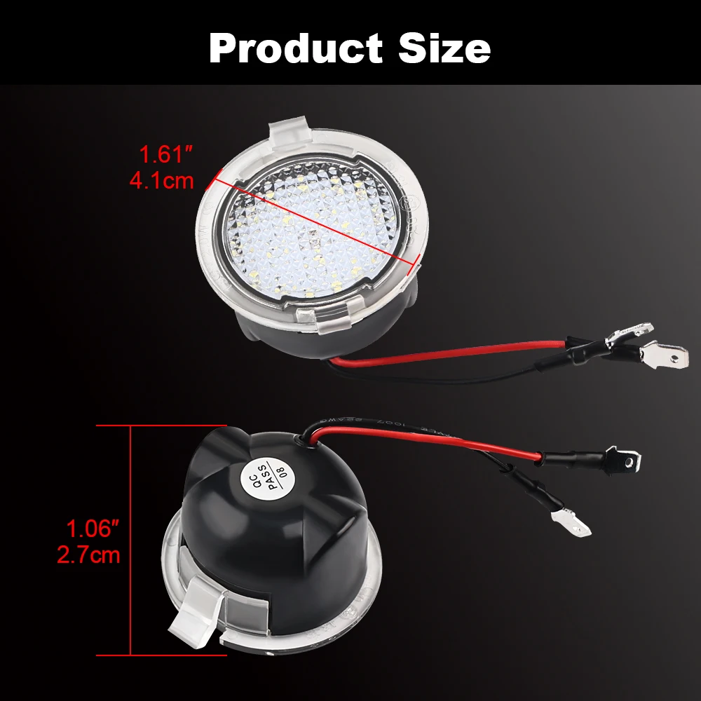 2 шт. автомобильные лампы бокового вида супер яркие 18-светодиодные 6000K