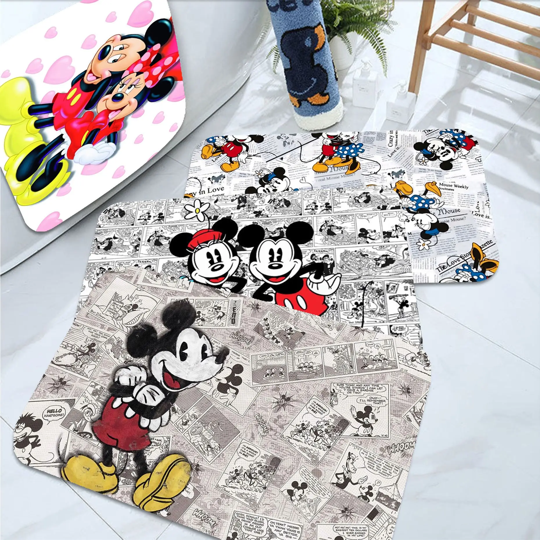 

Disney Mickey Mouse Entrance Door Mat Retro Multiple Choice Living Room Kitchen Rug Non-Slip Household Carpets