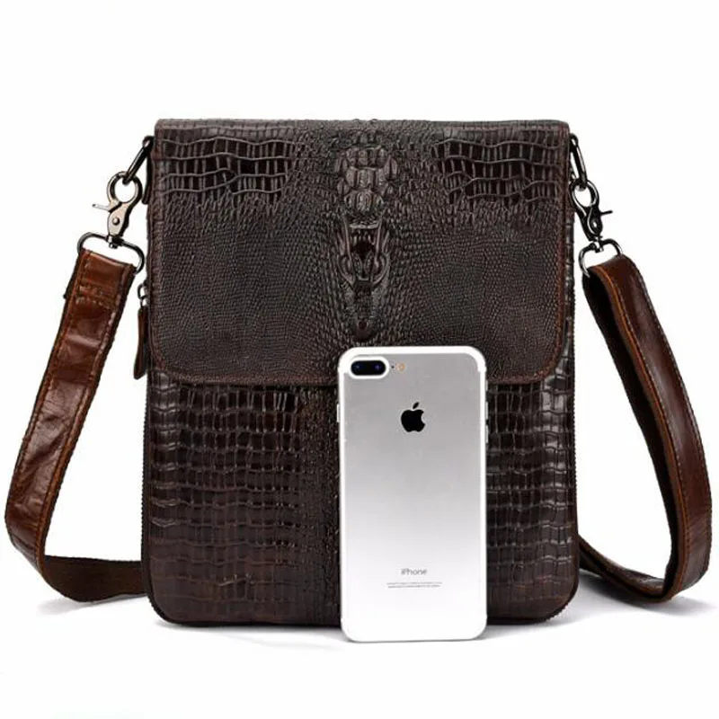 Сумка на плечо мужская из натуральной кожи саквояж кросс-боди воловьей с