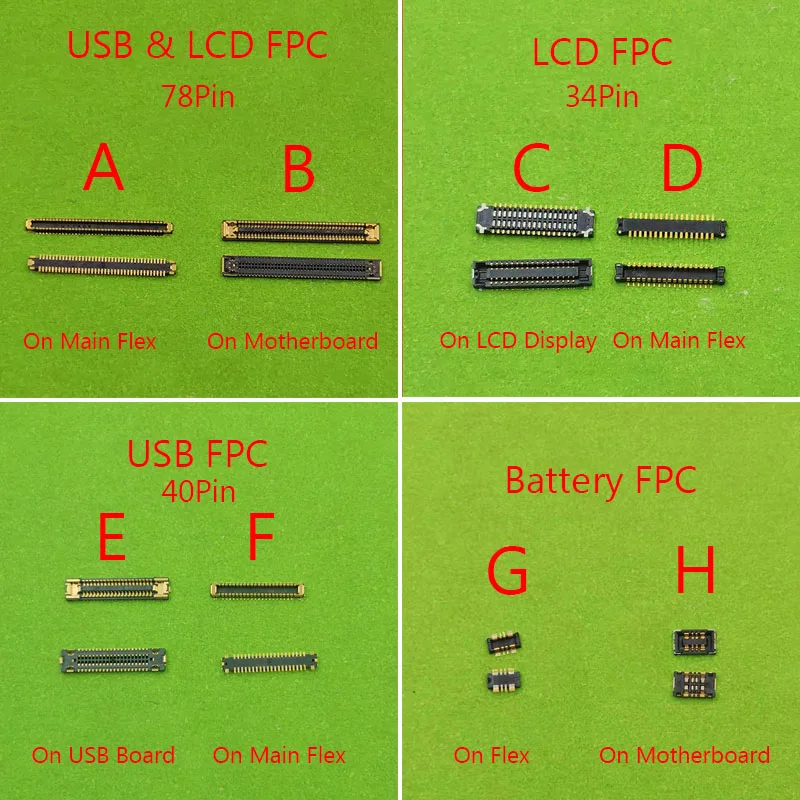 

5pcs Lcd Display FPC Connector On Motherboard For Samsung Galaxy A42 5G A426 A426F A426B Battery USB Charger Plug 34 40 78 Pin