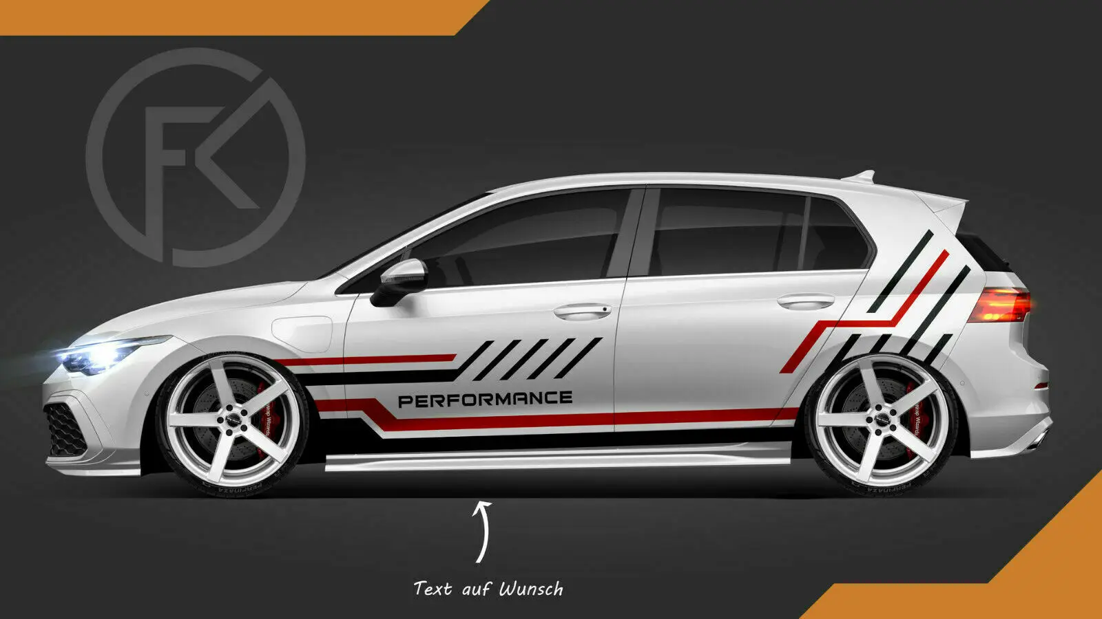 

Auto Decor Sticker PERFORMANCE KIT SIDE STRIPES FOIL Styling JDM Tuning