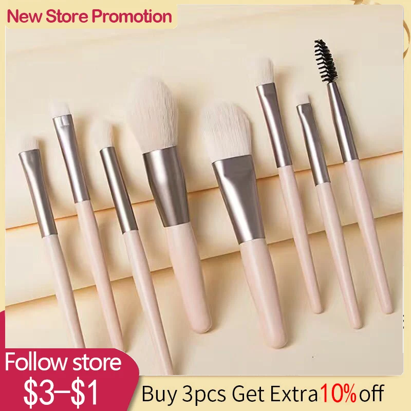 

8pcs Makeup Brushes Set Eye Shadow Foundation Powder Eyeliner Eyelash Lip Make Up Brush Professional Cosmetic Beauty Tool Kit