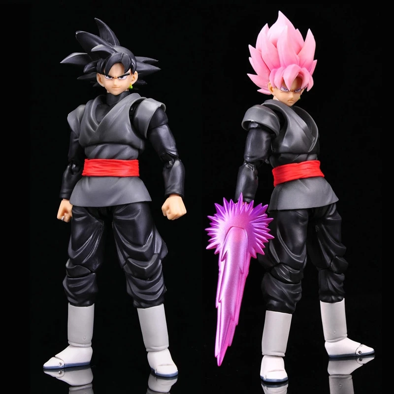

14cm Anime Dragon Ball Figure Shf Black Goku Red Hair Joint Movable Action Doll Model Garage Kit Children'S Toys Christmas Gifts