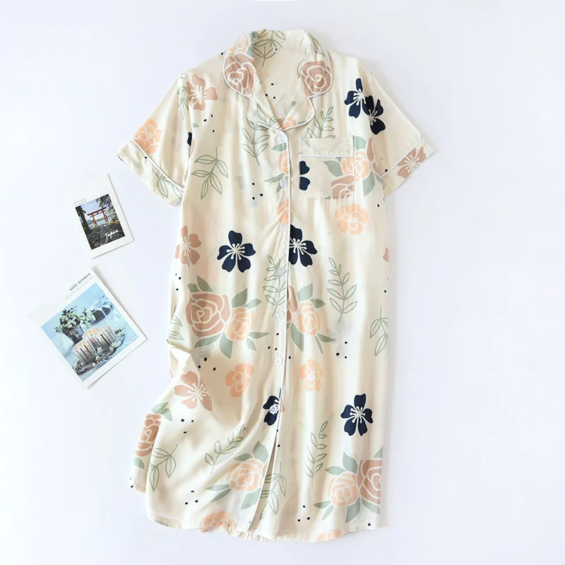 100% Brushed Cotton Nightshirts Women Nightgowns Sleepwear Winter new Autumn Sleepshirts Fresh Women Night Dress