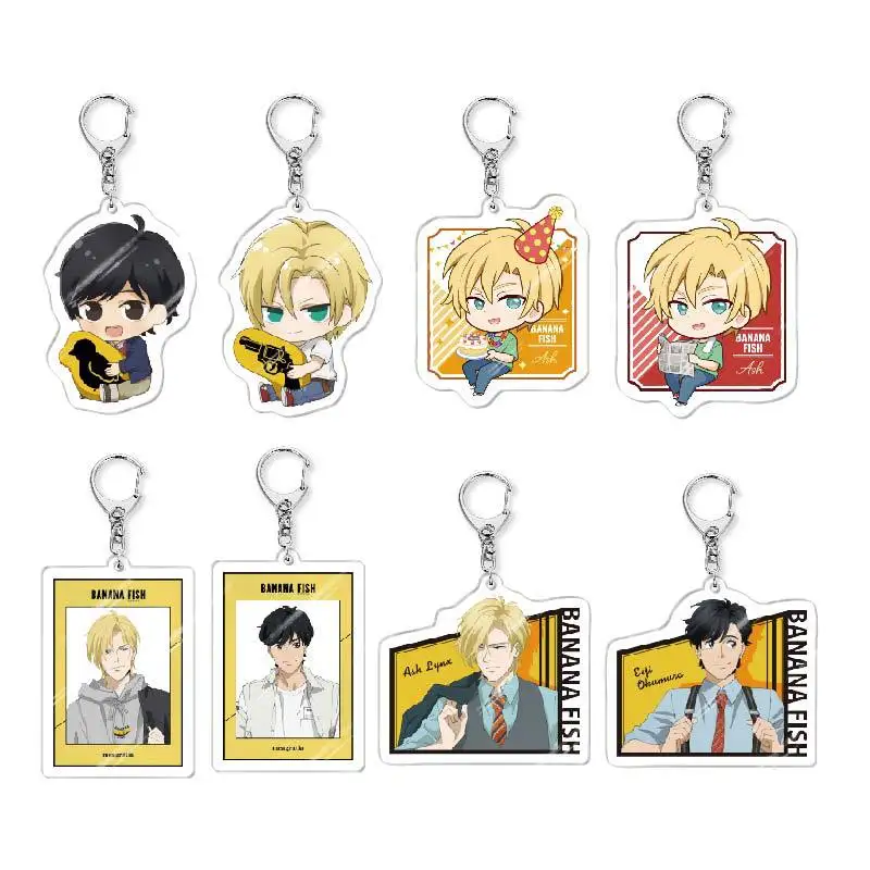 Anime Banana Fish Aslan Jade Callenreese Acrylic Cute Cartoon Figure Keychain Pendant Bag Charms Key Ring Friends Jewelry Gift