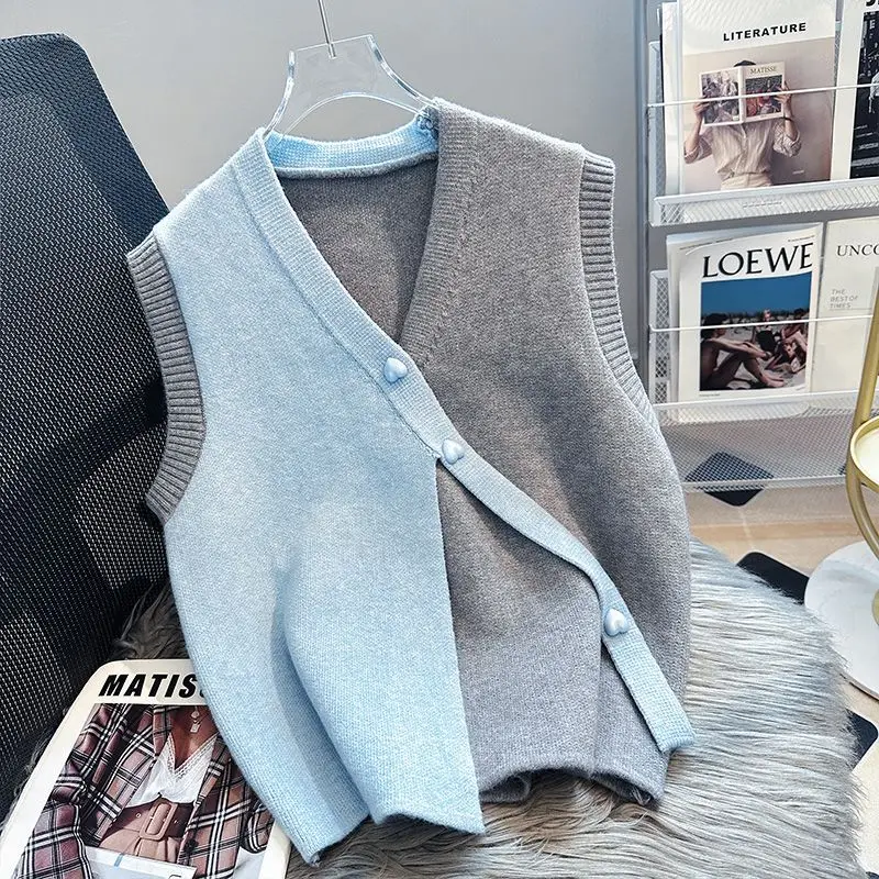 Вязаная женская одежда осень 2023 новинка без рукавов премиум-класса шикарный