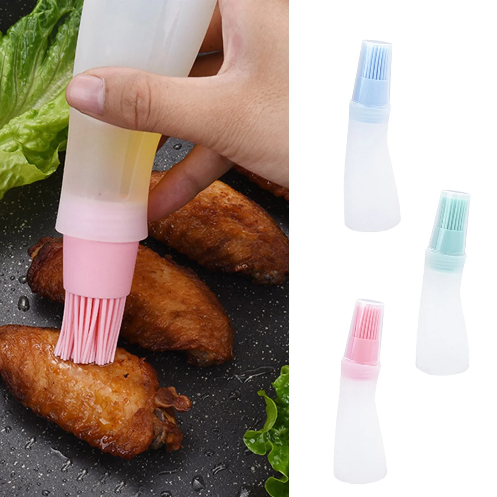 

High Temperature Resistant Oil Bottle Silicone Brush Kitchen BBQ Tool Eco-friendly Kitchen Useful Baking Barbecue Brushes Cocina