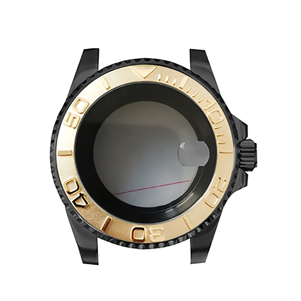 40 мм чехол для часов PVD Гальваническое черное покрытие из нержавеющей стали
