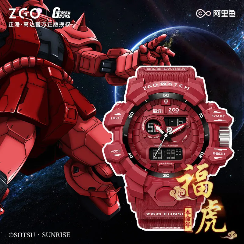 Gundam Mechanical Watch Sports Smart Waterproof Luminous Electronic Watch Amuro Zaku Earth Federation Army Birthday Gift Boy