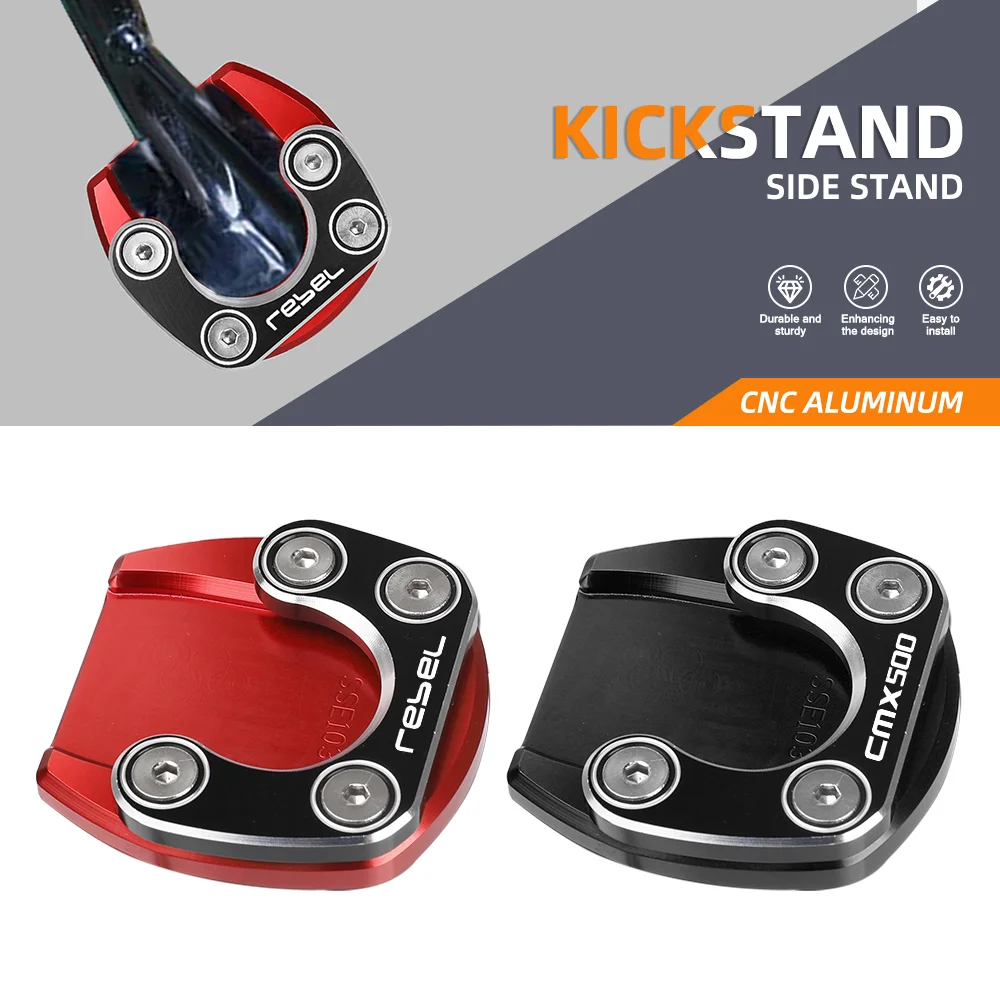 

For Honda Rebel CMX 300 500 CMX300 CMX500 2017-2021 Motorcycle Accessories Kickstand Side Stand Extension Pad Foot Support Plate
