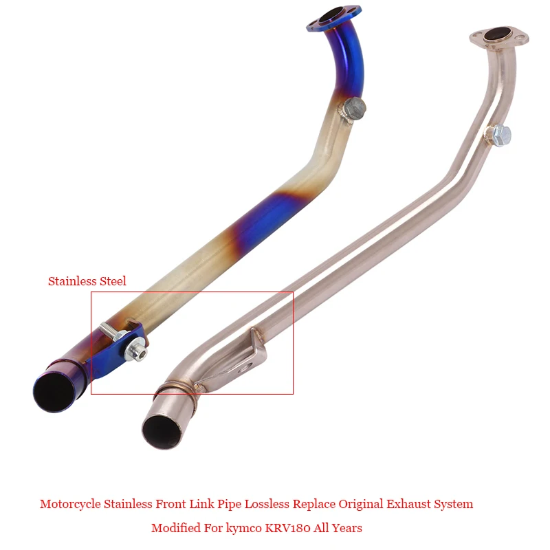 Motorcycle Front Link Pipe Exhaust Stainless Steel System Delete Replace Original Lossless Modified For kymco KRV180 All Years