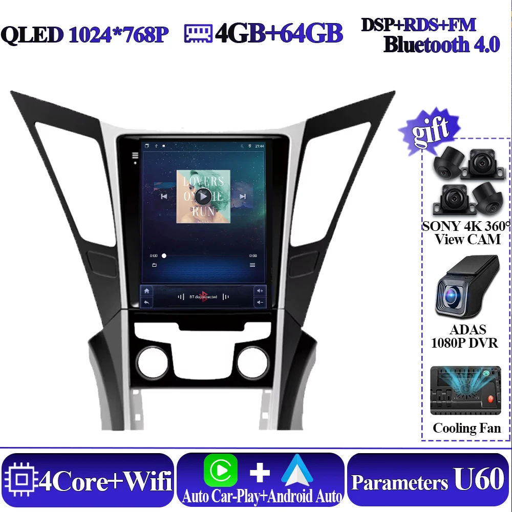 

9,7 Android 15 для Hyundai Sonata YF 8 2010-2018 Android автоэкран автомобильная навигация стерео головное устройство радиоплеер 5G WIFI Carplay