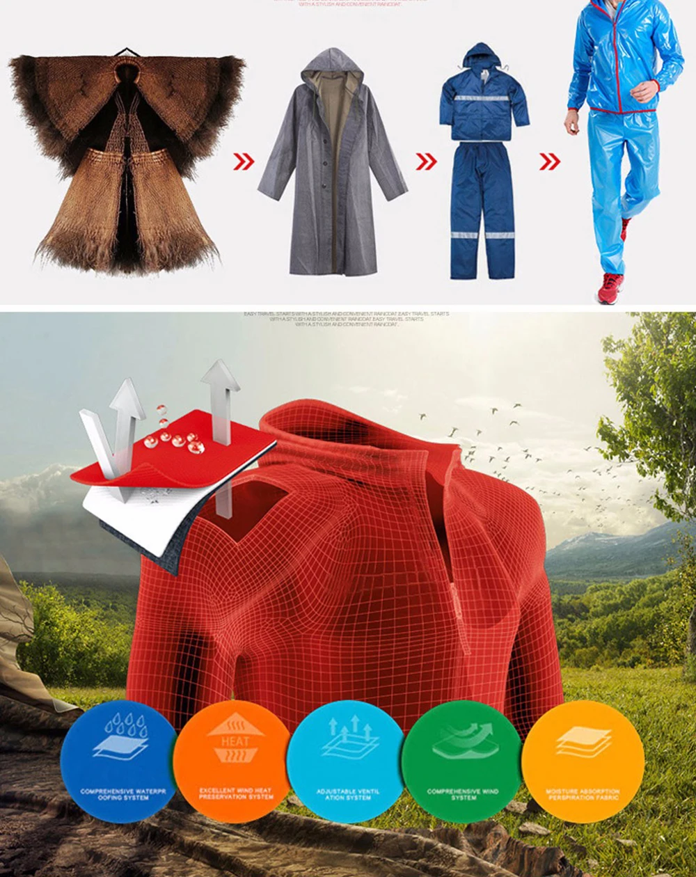 Дождевик и штаны в комплекте дождевик с разрезом для езды на взрослых открытом