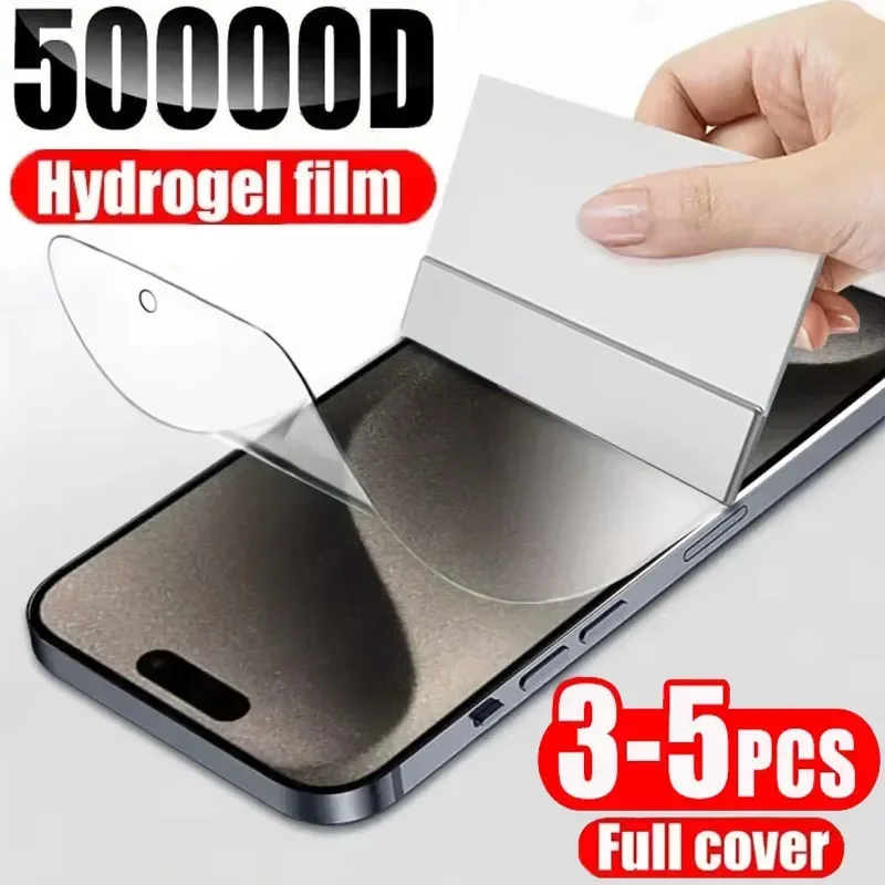 

Гидрогелевая пленка 50000D с полным покрытием для iPhone, защитная пленка для экрана iPhone 15 14 11 12 13 Pro Max 7 8 14 Plus 13 12 Mini X XR XS MAX