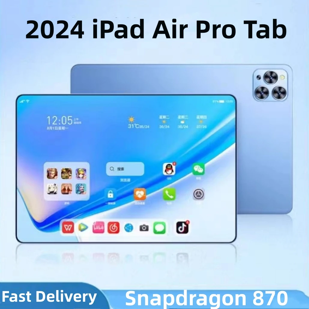 

New Global Version Tablet Android air iPad Pro 12 Inch HD Snapdragon 870 Tablet PC 5G Dual SIM Card or Wifi Google Play Tablets
