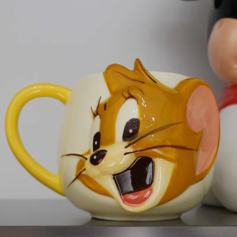 

Kawaii Cartoon Jerrys Mouse Action Figure Toys Anime Toms Cat Creative Ceramic Cup Figures Funny Birthday Gift For Children