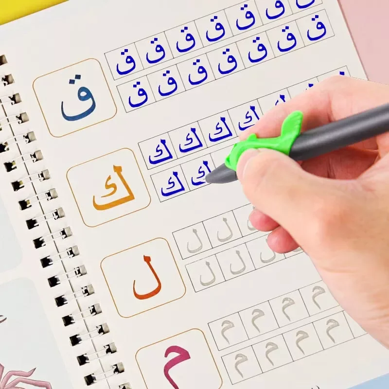 

Kids Arabic French Copybooks 4 Books With Pen Practic Reusable Magical Writing Book Free Wiping Children Handwriting