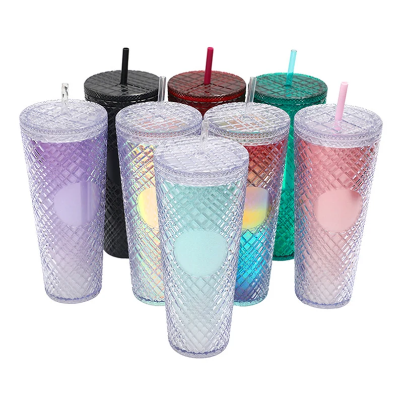 

Тумблер с крышкой и соломинкой, тумблер для путешествий с двойными стенками для смузи кофе, защита от протекания с широким горлом, 1 шт.