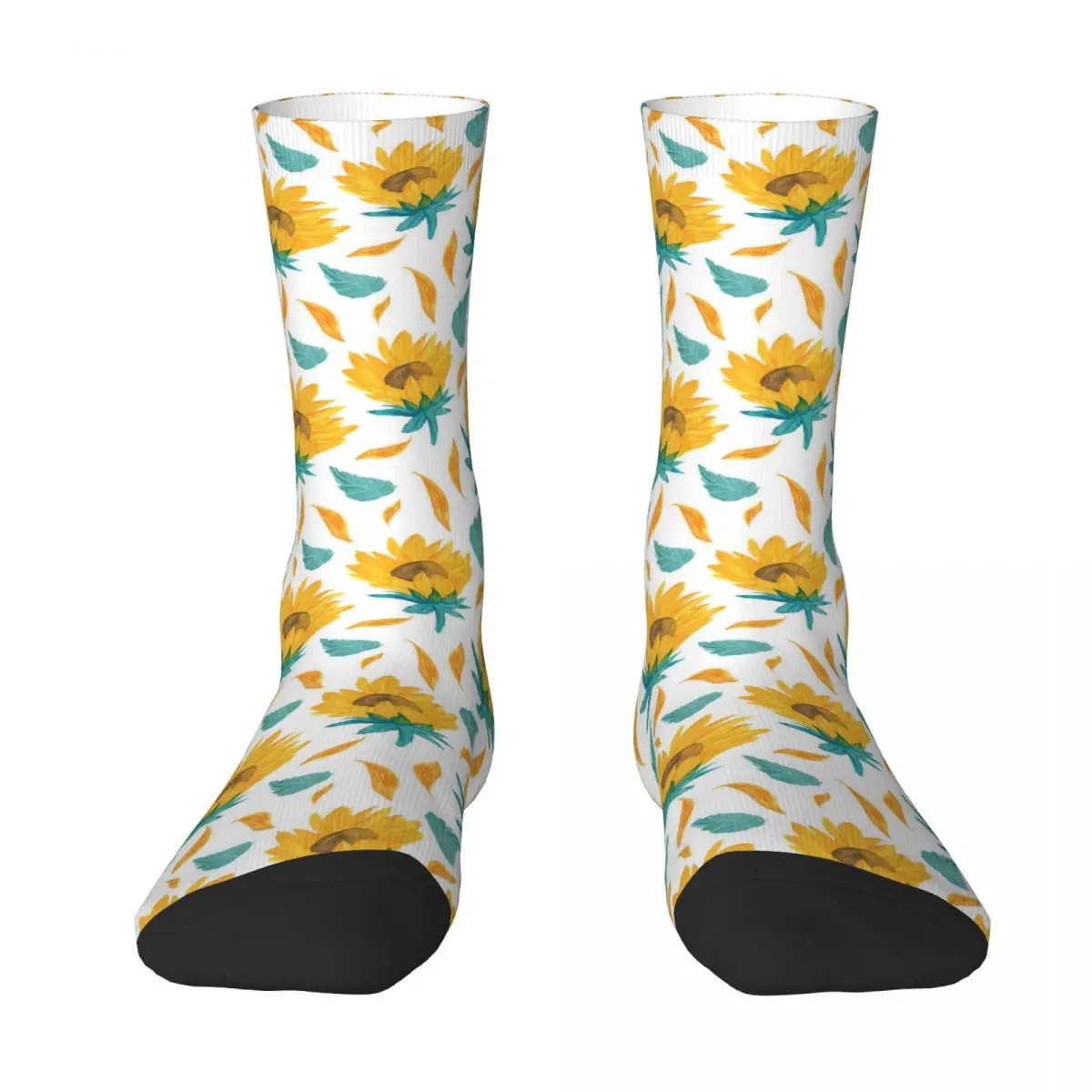 Seamless Pattern With Watercolor Sunflowers Adult Socks,Unisex socks,men Socks women Socks