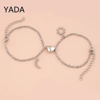 yada sun moon couple magnet bracelet attracts love stainless steel jewelry for women and men chain bracelets gifts bt220004