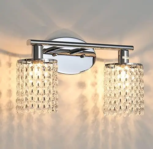 

Светильник на зеркало в ванную комнату, хромированный винтажный светильник с 4 лампочками, бра К9 с хрустальным абажуром, современная кухонная лампа
