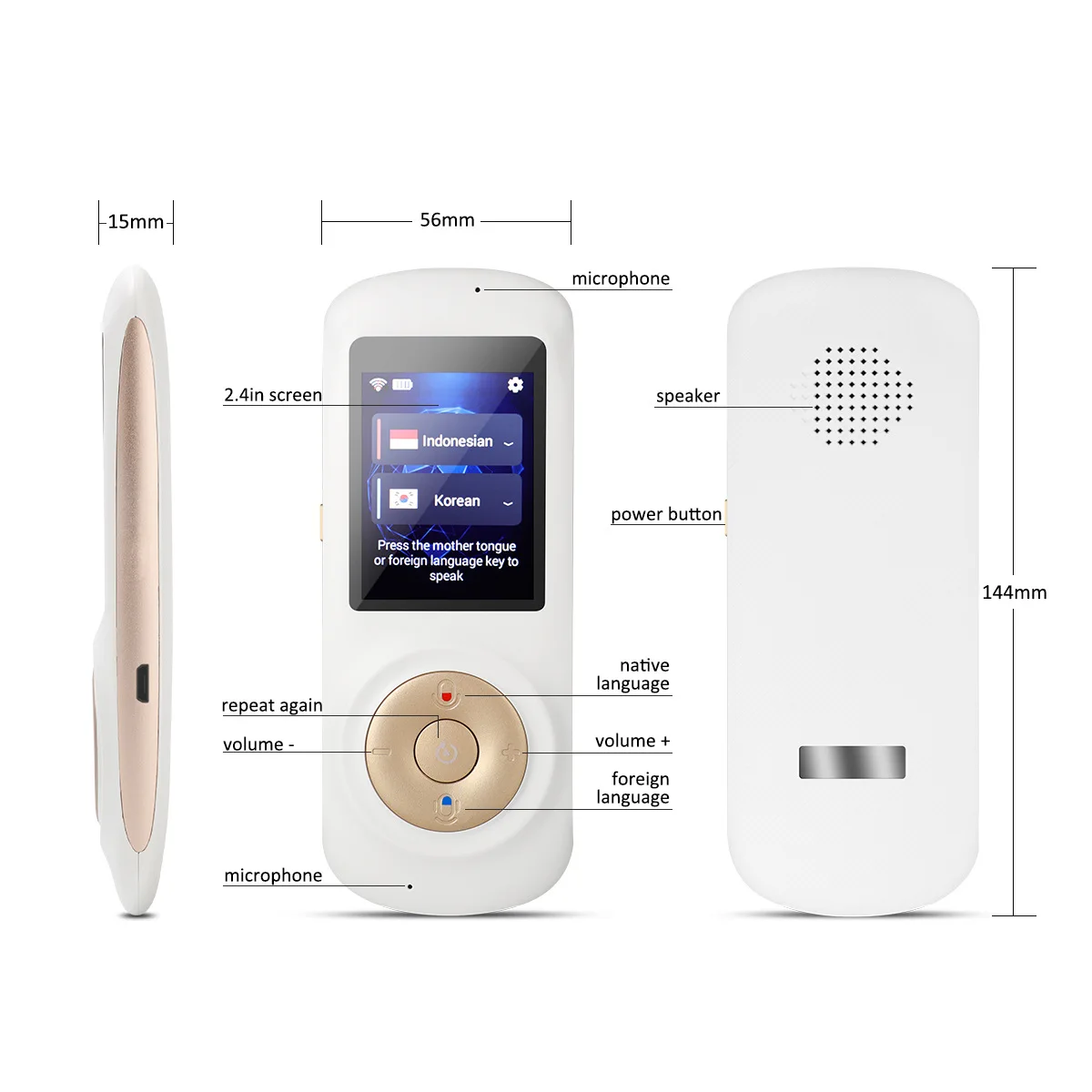 T2S Smart Portable Instant Voice Translator Support 70 Countries Language Two-way Translation Multi-Language Translator Voice enlarge