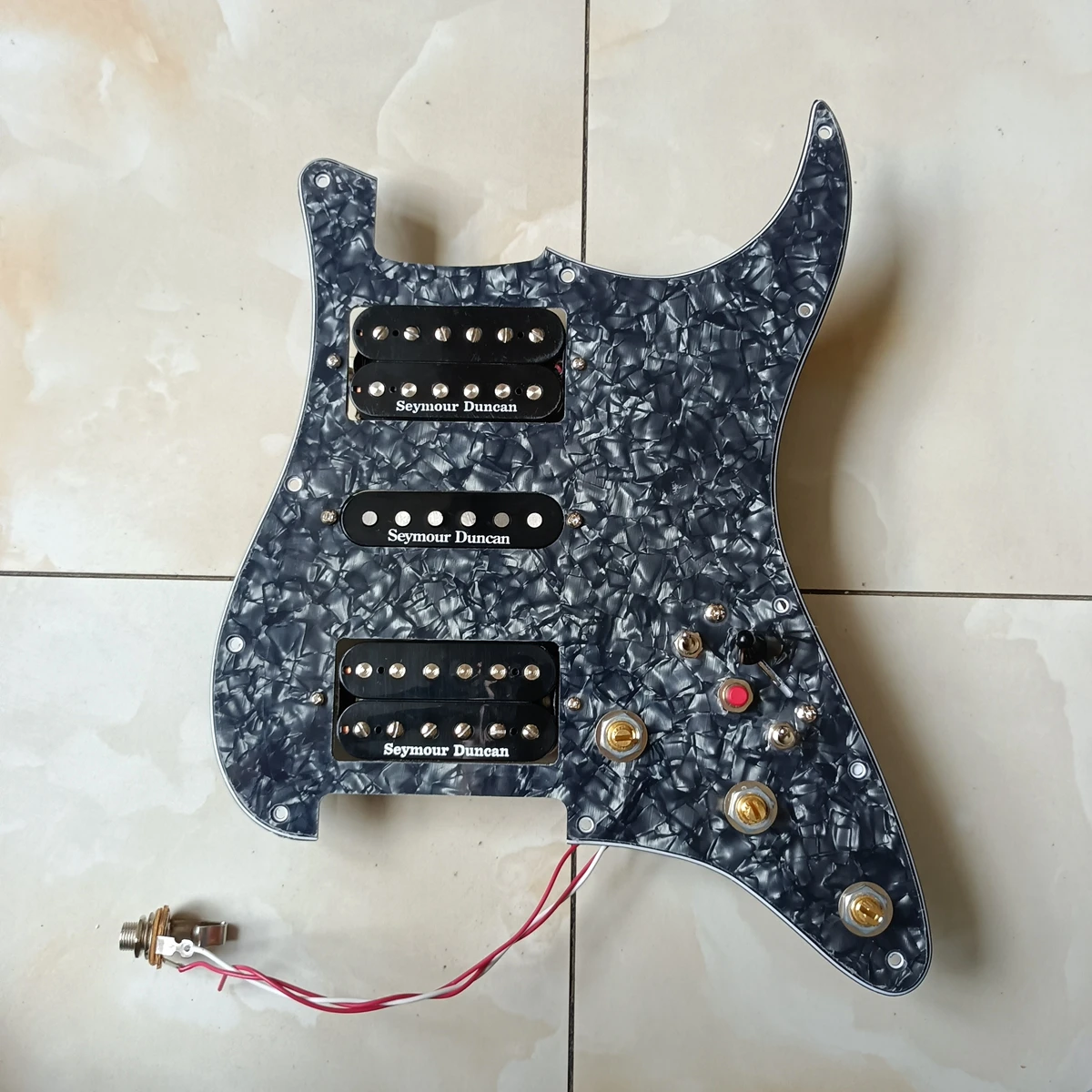 HSH Prewired Strat Pickguard Set Multifunction Switch Black Seymour Duncan SH-2N and TB-4 Pickups CTS Copper for Fender Guitar
