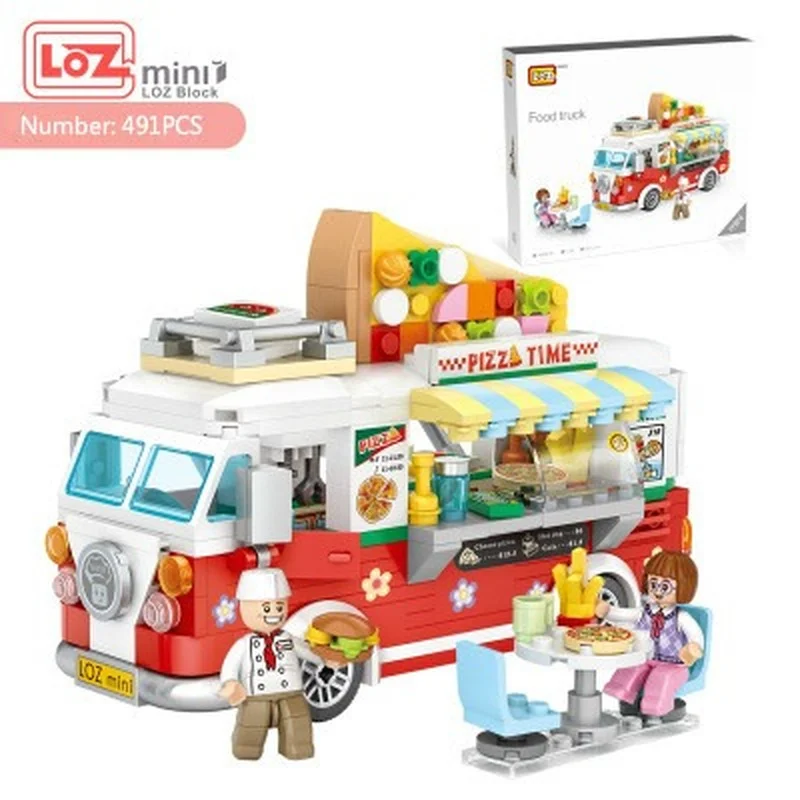 

LOZ Mini Blocks City Series Street View FOOD Truck Fruits Icecream Car Shop Learning Assemble Stacking Blocks 1739 491pcs+